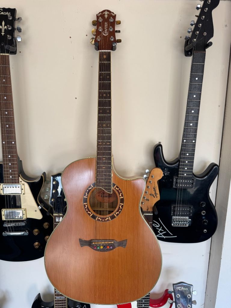 Crafter Gae-15 Electro Acoustic Guitar Cutaway Natural Right 4/4 6string W/bag