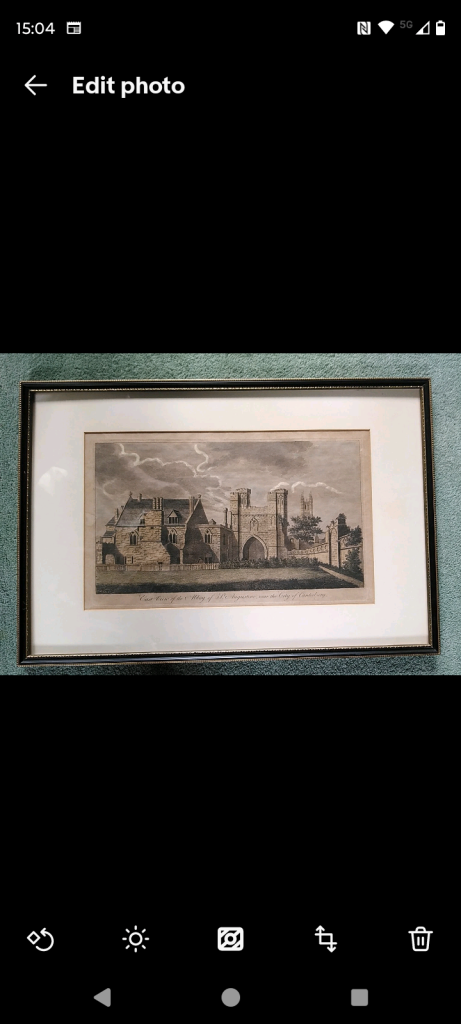 Canterbury Abbey of St Augustine Francis Grose 1787 ORIGINAL Engraving In Colour