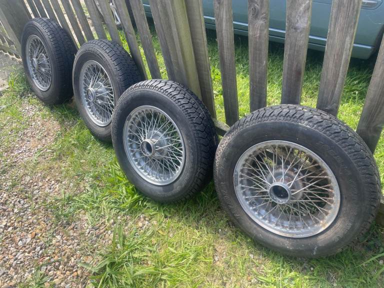 4 MGB Wire Wheels with good tyres