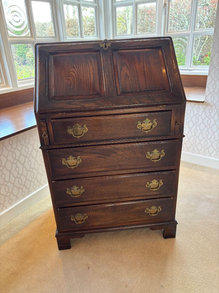 Ladies Writing Bureau solid oak wood