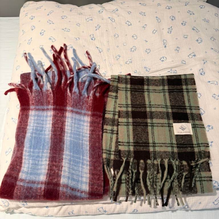 2 Soft Plaid Scarves Bundle | Winter Accessories