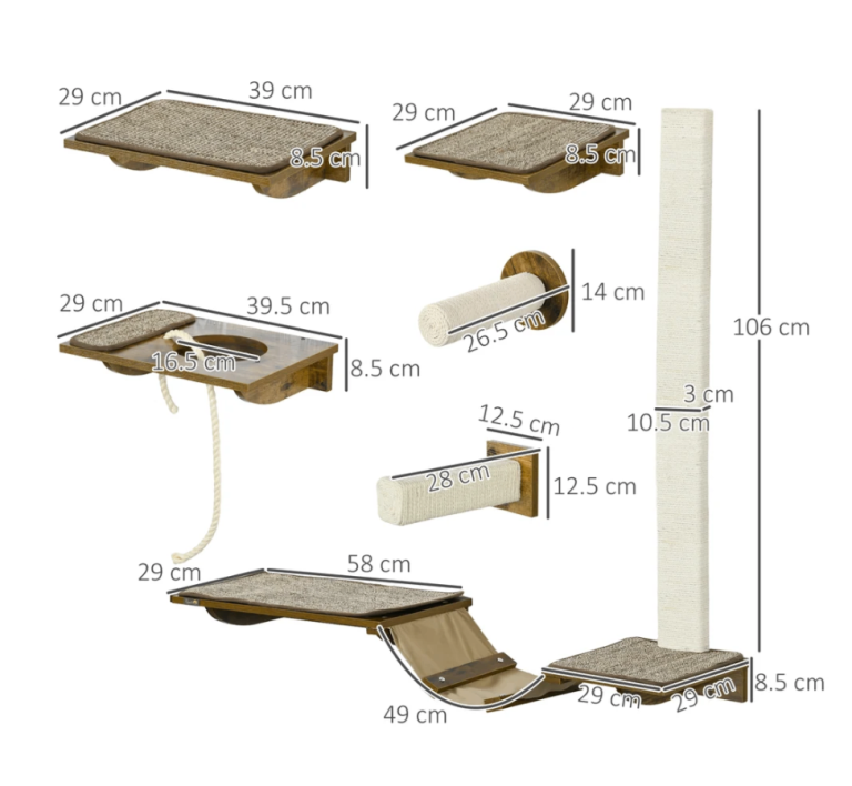 Cat shelves and scratching posts