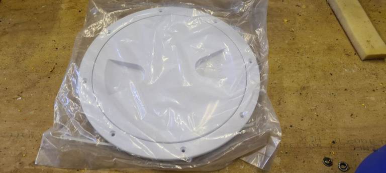 New White 8-inch Access Hatch Cover for Boats – Unused