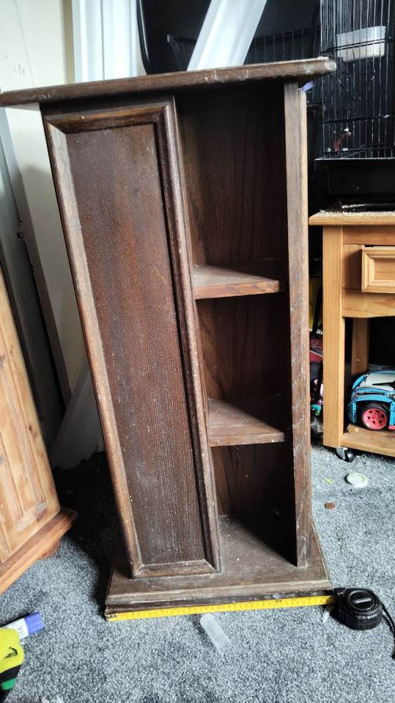 Wooden CD/DVD Storage Unit with Shelves – Good Condition