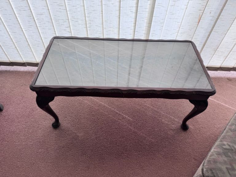 Wooden Glass Top Coffee Table
