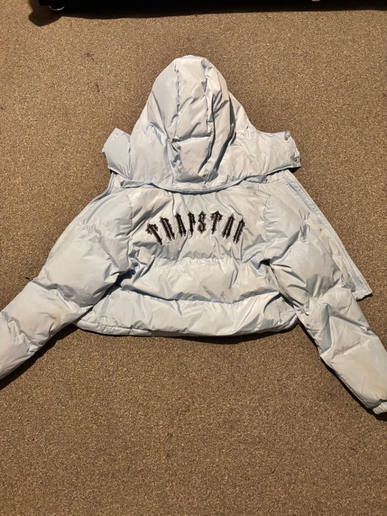 cropped unisex light blue trapstar jacket