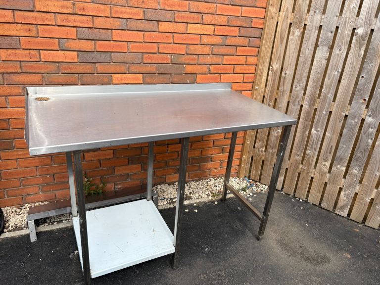 image for Steel table with under storage (3 available)