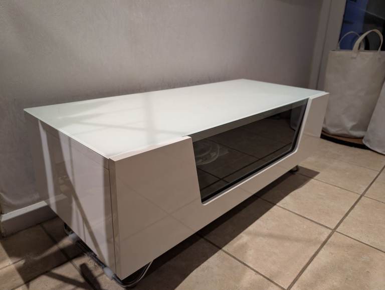 White TV stand with Storage