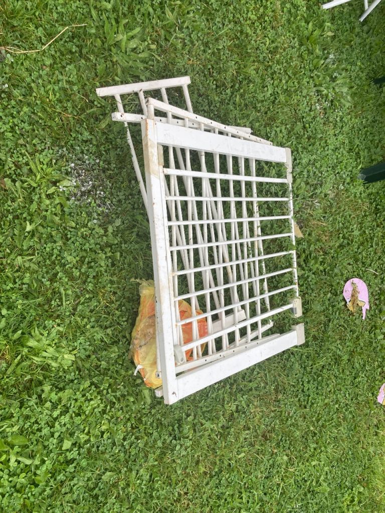 Wooden Baby Gate / Pet Barrier - White, Good Condition