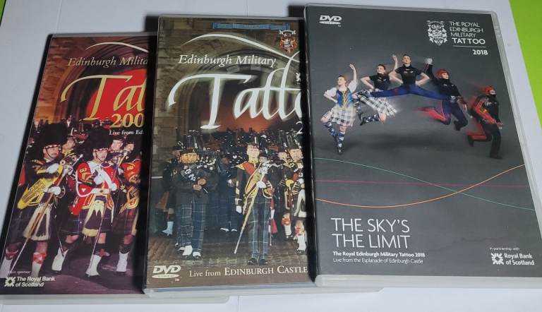 3 x Edinburgh Military Tattoo Dvds All in Excellent Condition b2