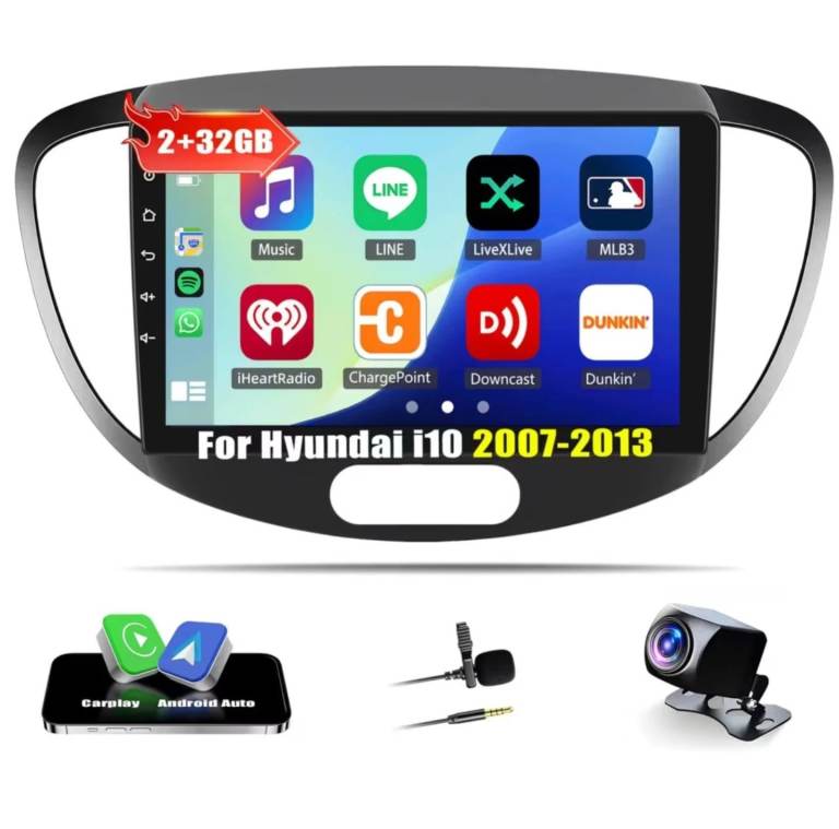 Hyundai i10 2007-2013  Android 13 Car Radio Stereo GPS Sat Nav WIFI BT RDS