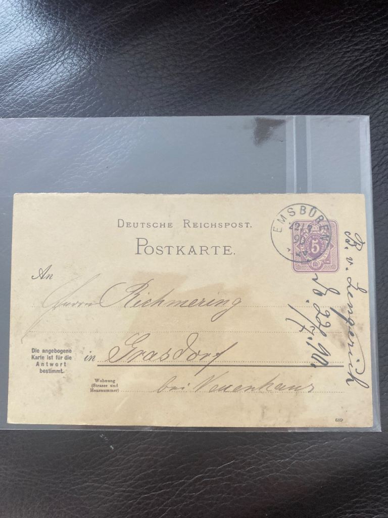 Vintage German Reichspost Postcard - Used, Good Condition