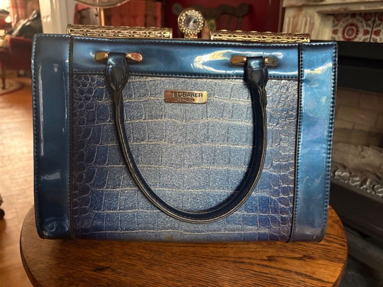 Ted Baker London structured handbag in a navy blue finish