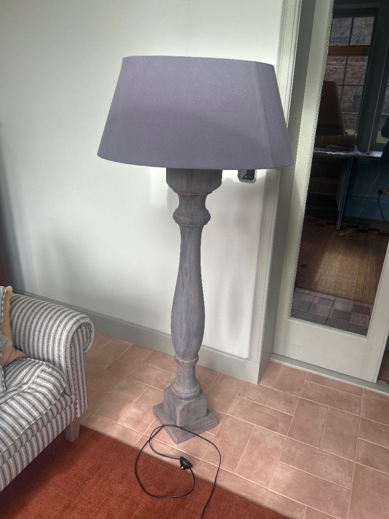 Large grey floor lamp 