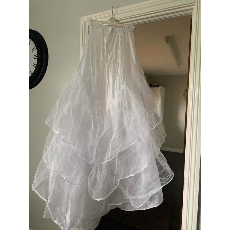 White satin net underskirt to suit cathedral type wedding dress