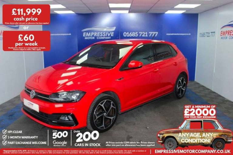 2019 69 VOLKSWAGEN POLO 1.0 TSI GPF R-LINE HATCHBACK 5DR PETROL MANUAL EURO 6 (S