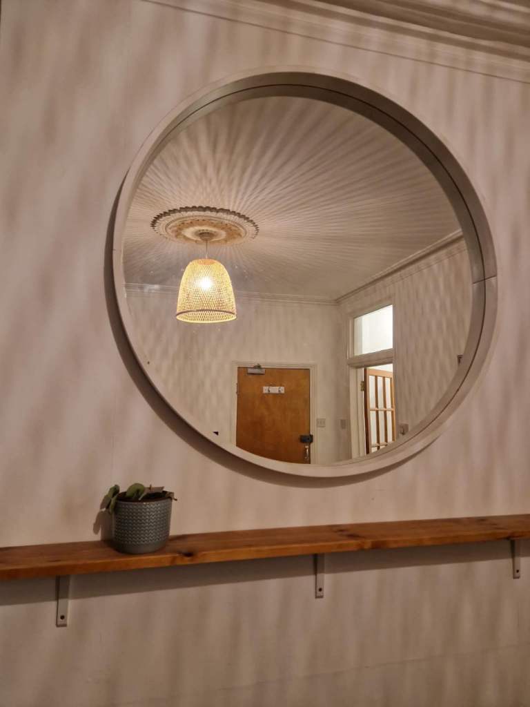 Large round mirror