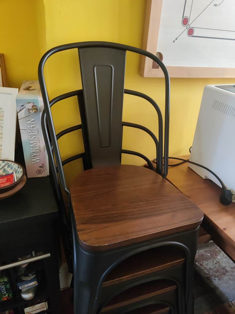 4 stackable cafe style 'Xavier Pauchard Tolix' chairs 