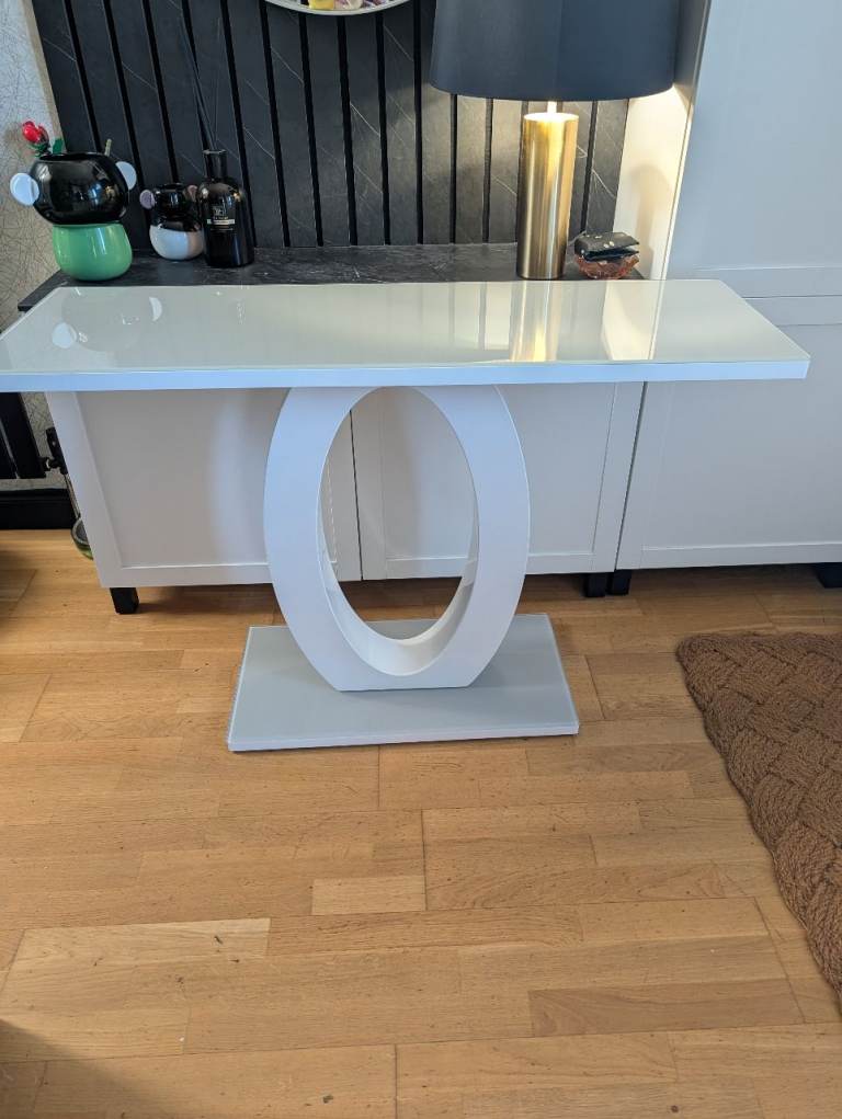 Modern white console table