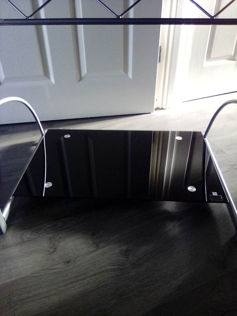 Used compact Black Glass Desk 