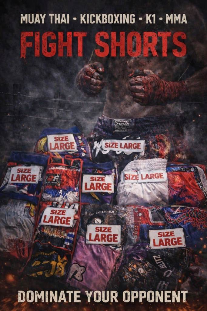 New Muay Thai Kickboxing Fight boxing Shorts MMA BJJ Size Large
