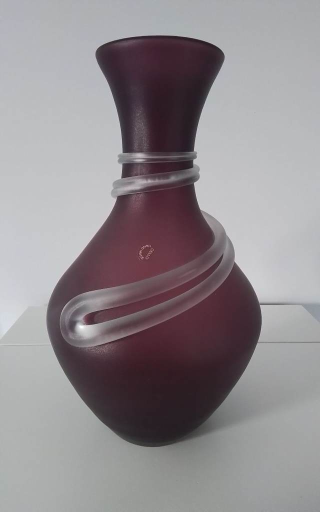 Cello glass collectors vase 