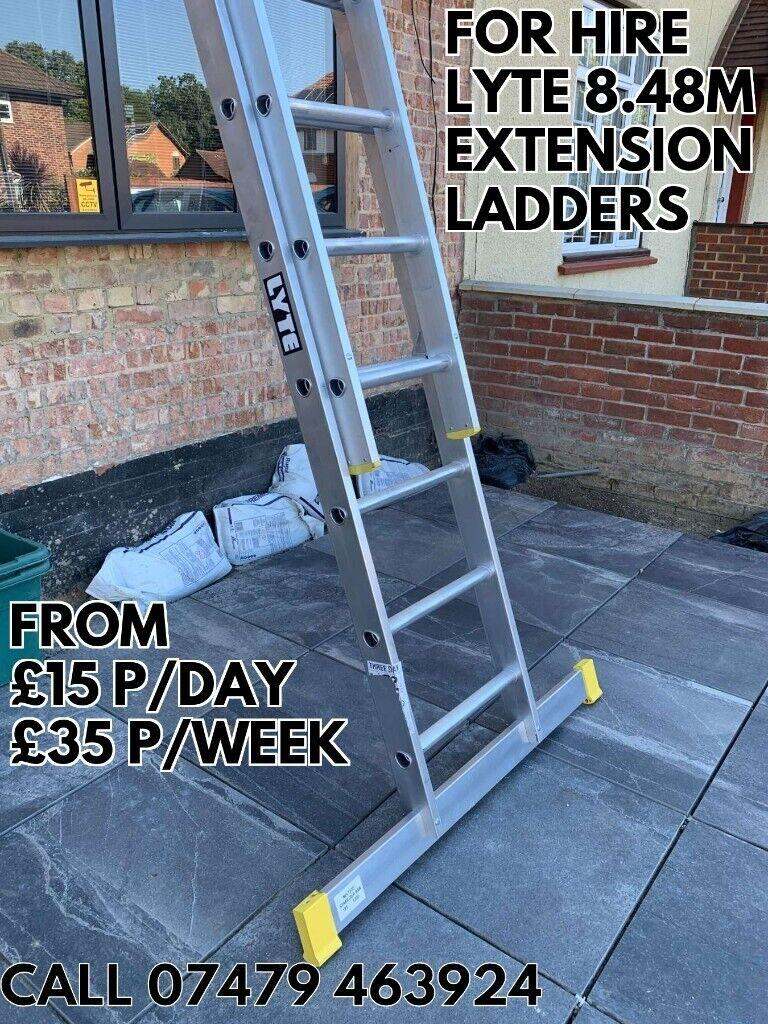 FOR HIRE LYTE NELT335/ELT335 EXTENSION LADDERS 3.45-8.48M FROM £18 PER DAY
