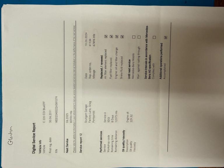 2011 Mercedes-Benz C Class C220 CDI BlueEFFICIENCY Sport 4dr Auto SALOON DIESEL Automatic