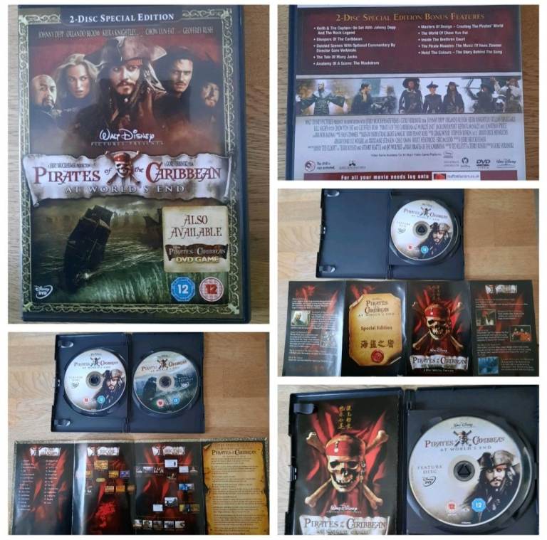 Pirates of the Caribbean 2 disc special edition dvds Johnny Depp bonus features 