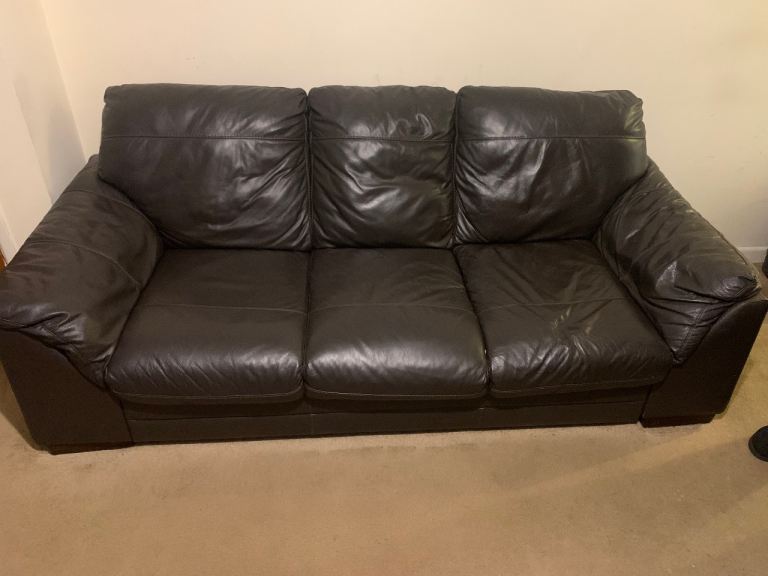 Brown leather sofa 