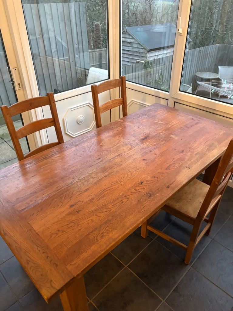 Solid wood dining table set 