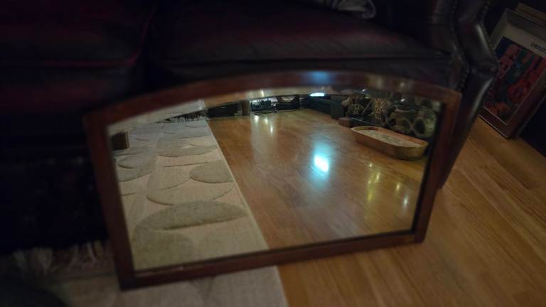 Solid wooden art nouveau style mirror 