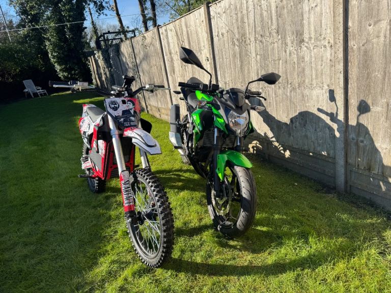 Kawasaki z125 less that 500miles 21 reg and also an electric dirt bike  - excellent Condition