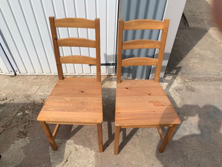 Pair of IKEA JOKKMOKK Wooden Dining Chairs – Good Condition