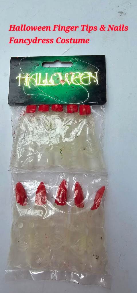 Halloween Witches Clear Fingers Nails Extension Fancydress 