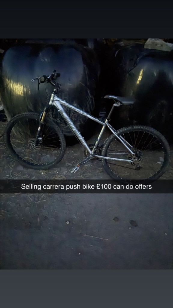 Carrera Mountain Bike – Good Condition, Silver Frame