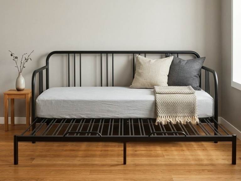 IKEA FYRESDAL Metal Extendable Daybed / Sofa Bed Frame (Black)