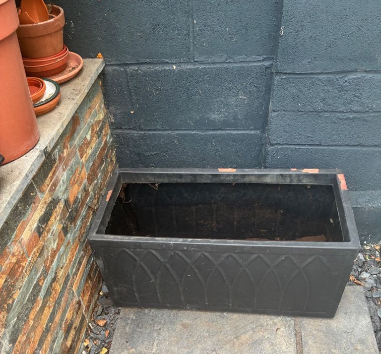 Black Plastic Garden Planter Box – Good Condition