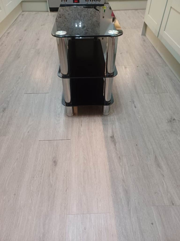 Large glass TV table