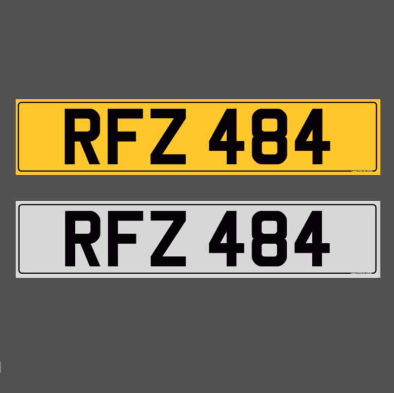 RFZ 484 - Dateless Cherished Registration Number Plate