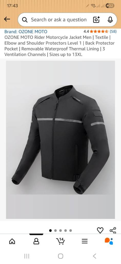 Motorbike jacket 7xl