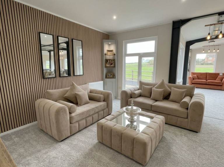 Modern Beige Fabric Lilly corner and 3+2 seater sofa available in different colors and fabric 🚚 COD