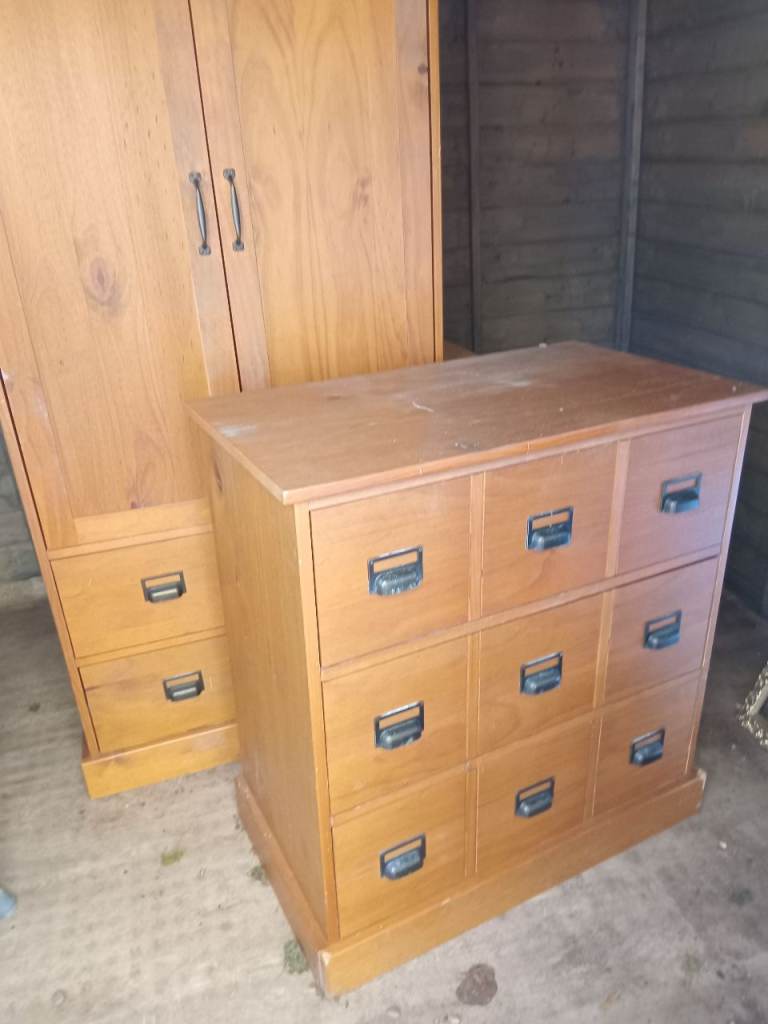 NEXT solid Wooden Wardrobe and Chest of Drawers Set – Fair Condition