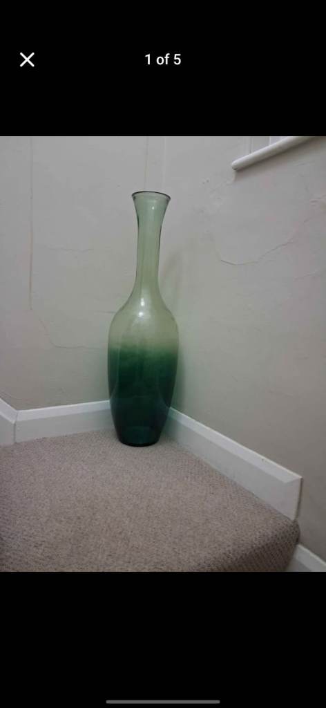 Barker and stonehouse Green glass 100cm tall vase