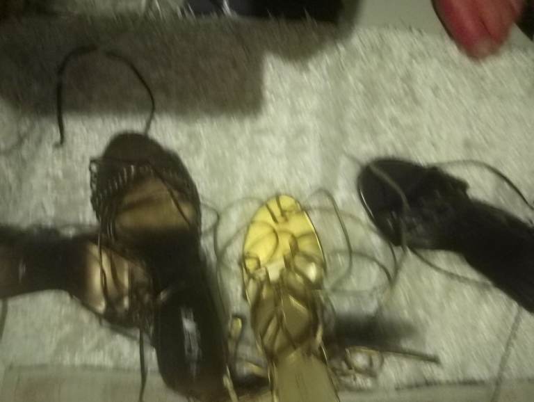 Strappy heals shoes size 6 a couple 6.5