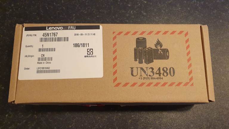 Genuine original Lenovo ThinkPad 6-cell extended battery 68+, P/N 45N1767, 92% Battery health