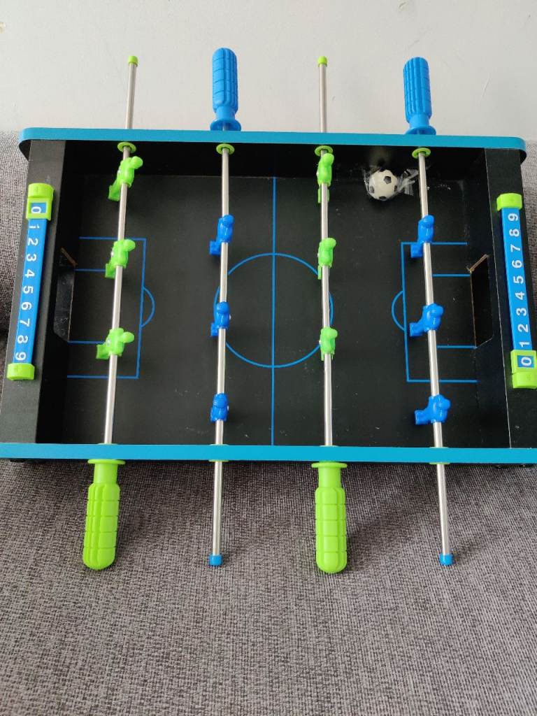 Tabletop Football Game – Good Condition, Black and Blue