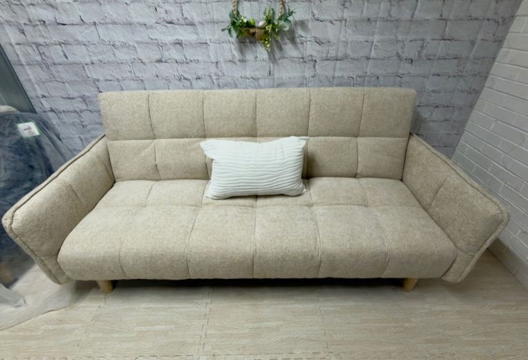 New Sofa Bed, Beige Chenille - Was £399 - Collection/Delivery