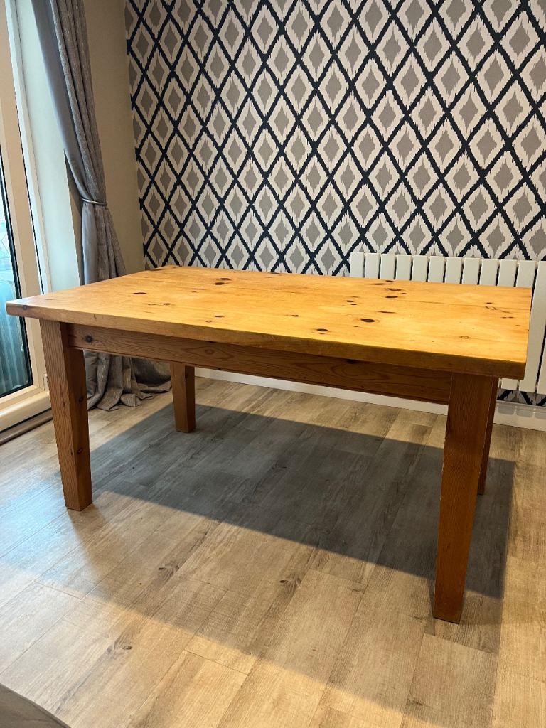 Solid pine dining table. 