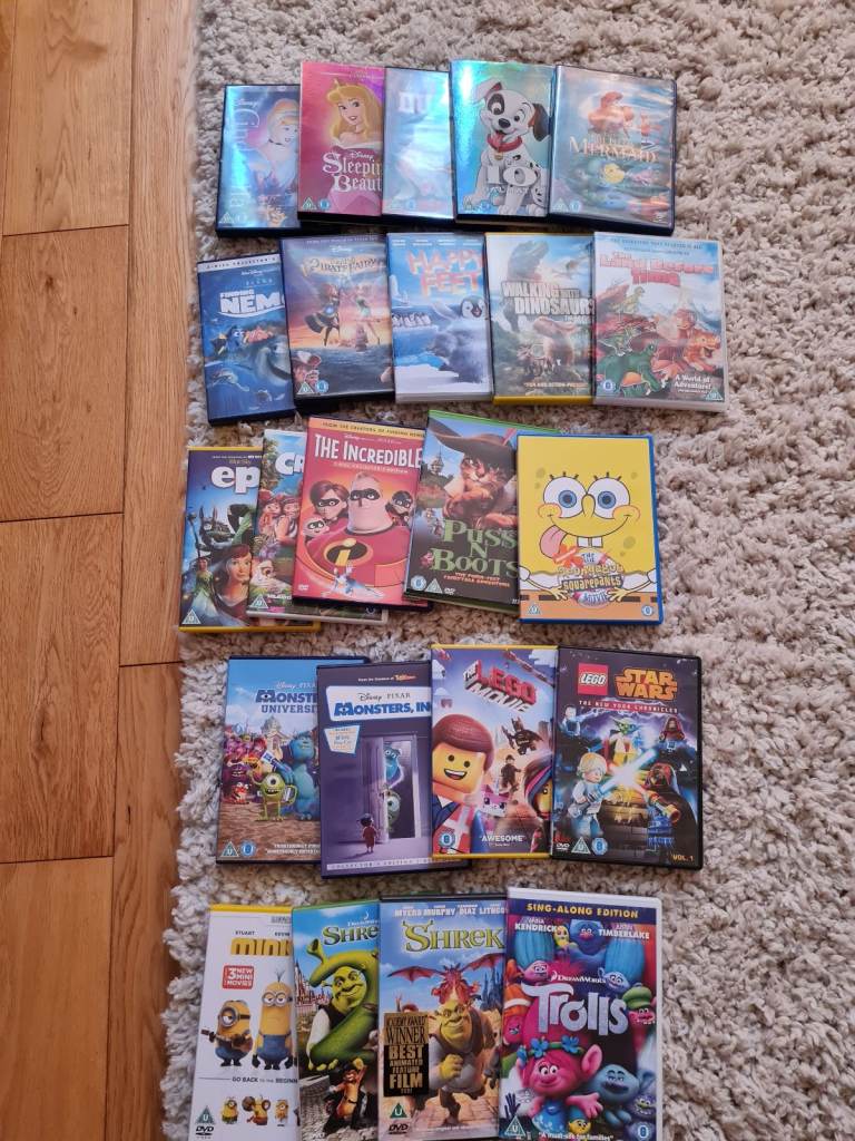 DVDs selection of U and PG kids films 